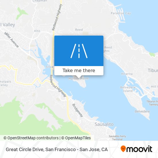 Great Circle Drive map
