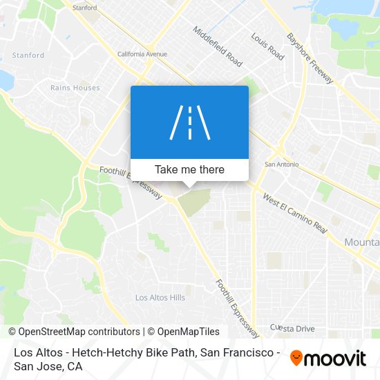 Mapa de Los Altos - Hetch-Hetchy Bike Path
