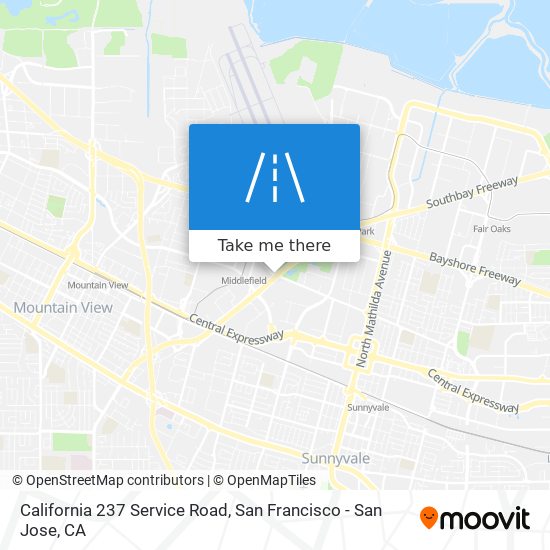 California 237 Service Road map