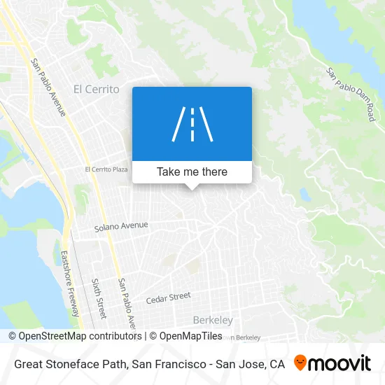 Great Stoneface Path map