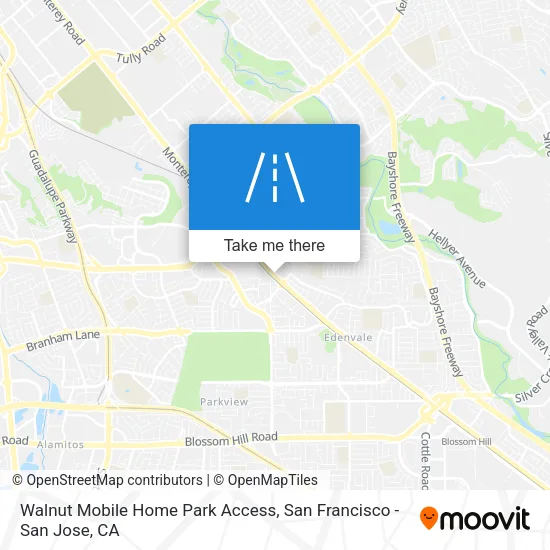Mapa de Walnut Mobile Home Park Access