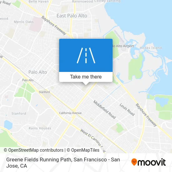 Greene Fields Running Path map