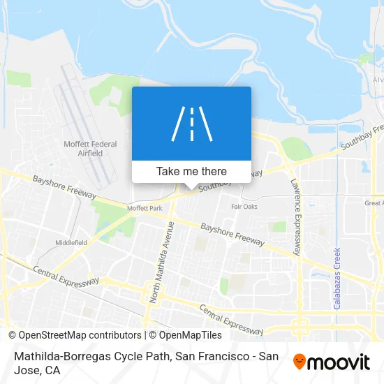 Mapa de Mathilda-Borregas Cycle Path