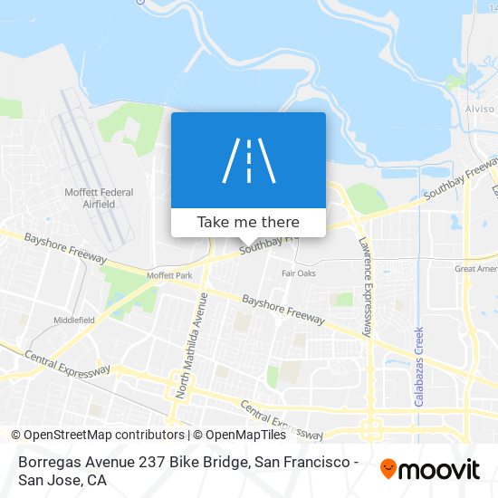 Mapa de Borregas Avenue 237 Bike Bridge