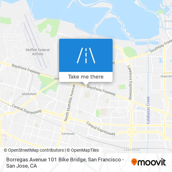 Borregas Avenue 101 Bike Bridge map