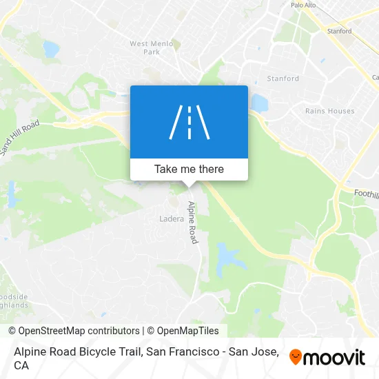 Alpine Road Bicycle Trail map