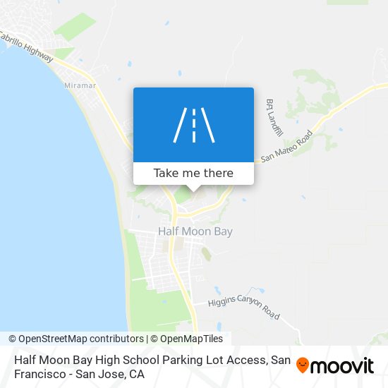 Mapa de Half Moon Bay High School Parking Lot Access