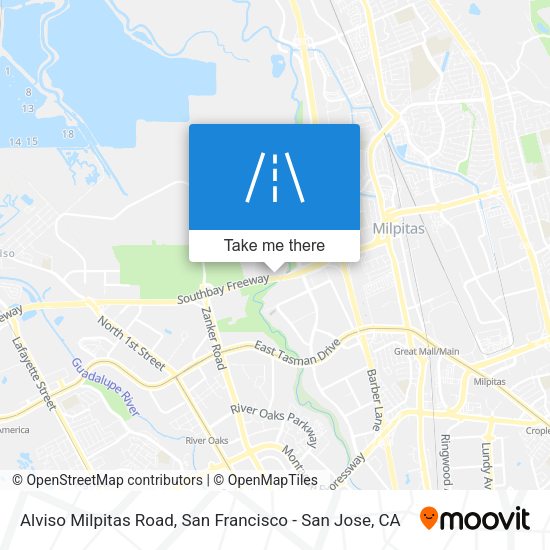 Alviso Milpitas Road map