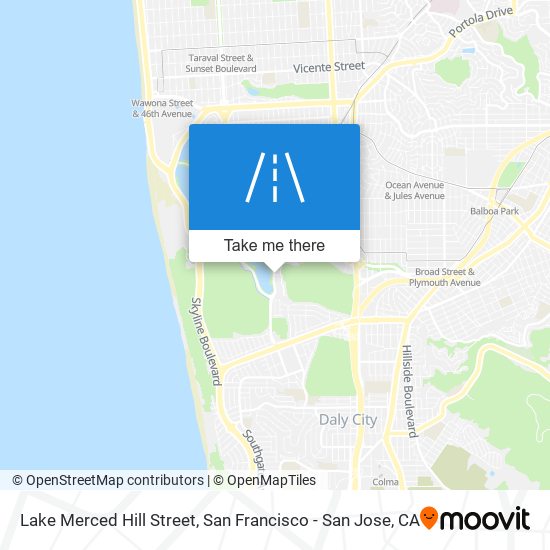 Lake Merced Hill Street map