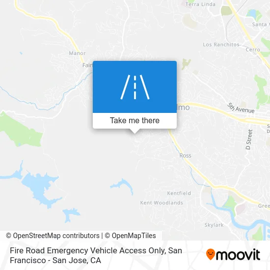 Fire Road Emergency Vehicle Access Only map