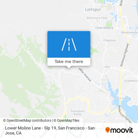 Lower Molino Lane - Slp 19 map