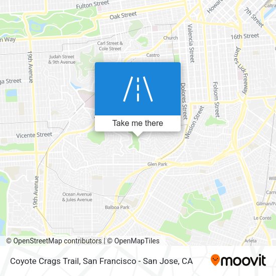 Coyote Crags Trail map