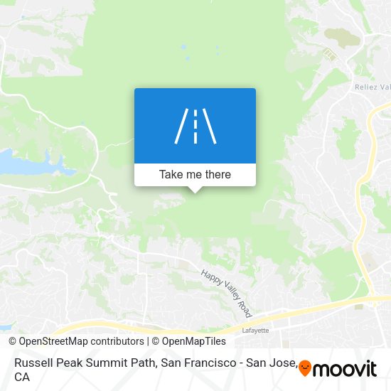 Russell Peak Summit Path map