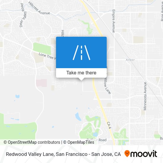 Redwood Valley Lane map
