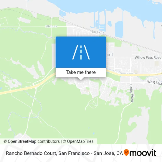 Rancho Bernado Court map