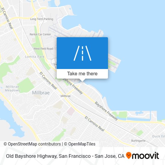 Old Bayshore Highway map