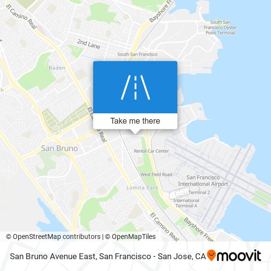 San Bruno Avenue East map