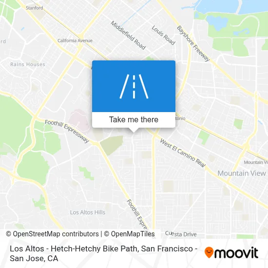 Los Altos - Hetch-Hetchy Bike Path map