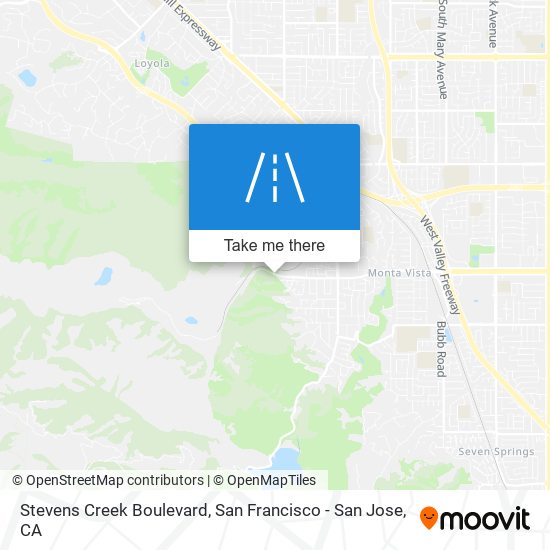 Stevens Creek Boulevard map