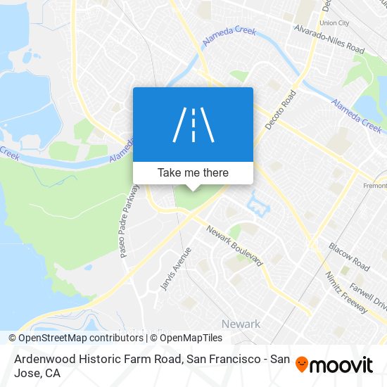 Mapa de Ardenwood Historic Farm Road