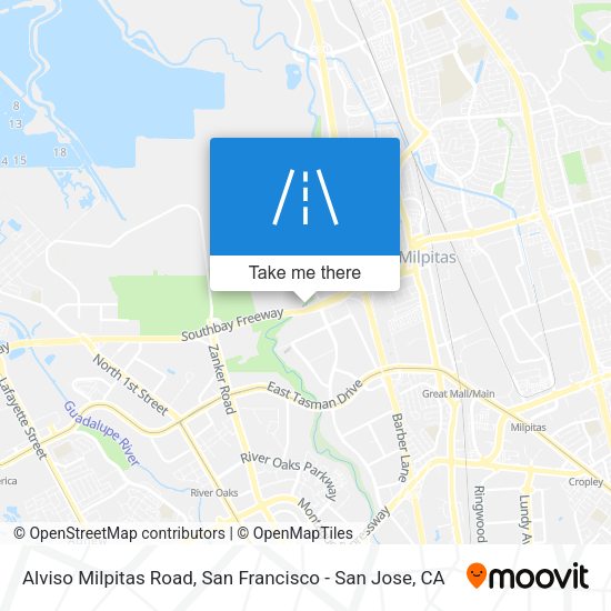 Alviso Milpitas Road map