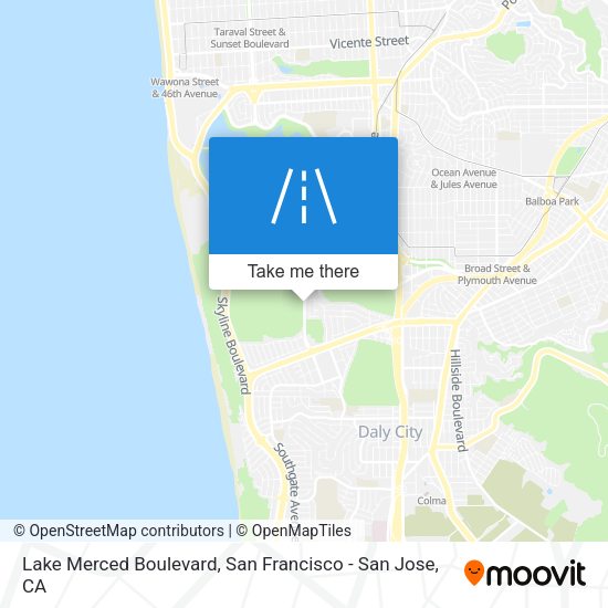 Mapa de Lake Merced Boulevard