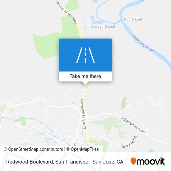 Mapa de Redwood Boulevard