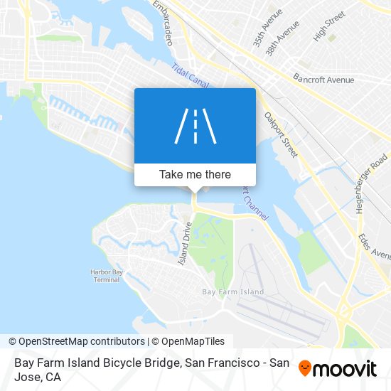 Mapa de Bay Farm Island Bicycle Bridge