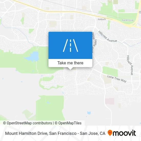Mount Hamilton Drive map