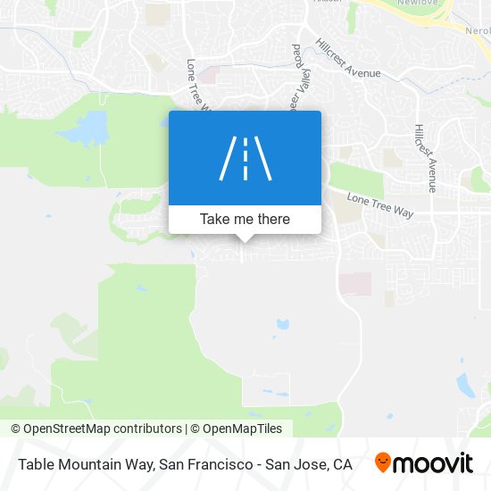 Table Mountain Way map