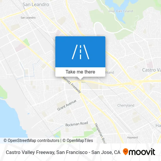 Castro Valley Freeway map