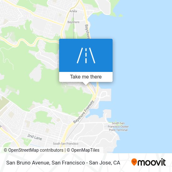Mapa de San Bruno Avenue