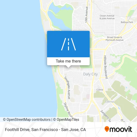Foothill Drive map