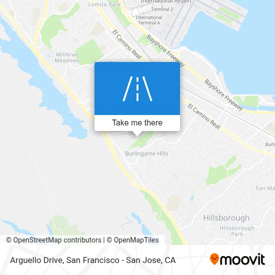 Arguello Drive map