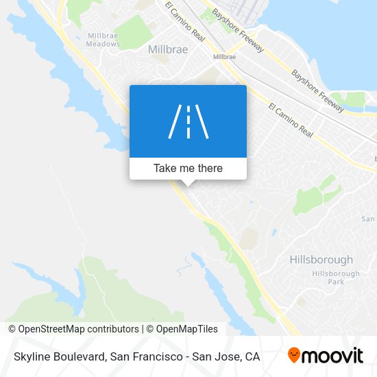 Skyline Boulevard map