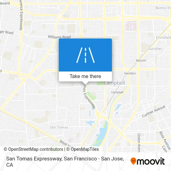 San Tomas Expressway map