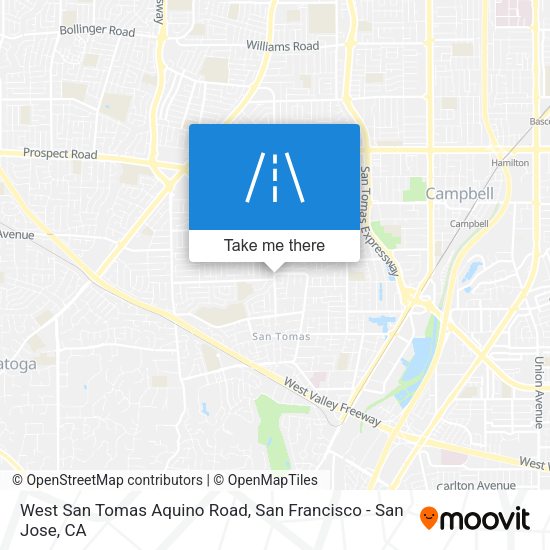 West San Tomas Aquino Road map