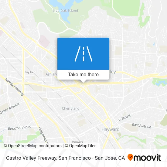 Castro Valley Freeway map