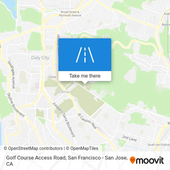 Golf Course Access Road map