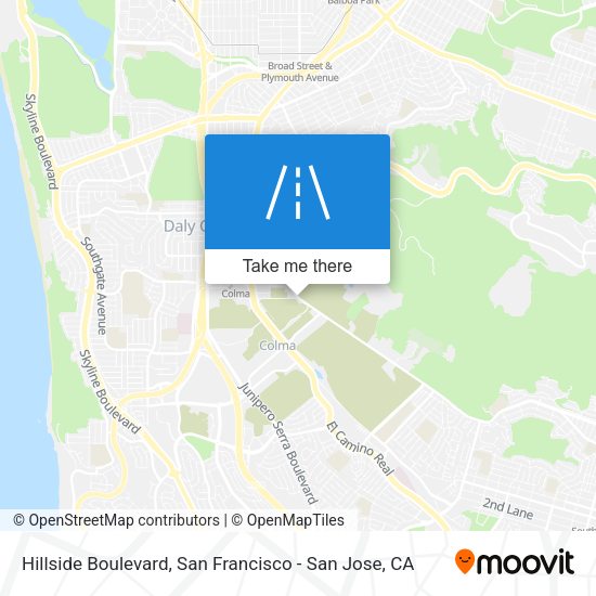 Hillside Boulevard map