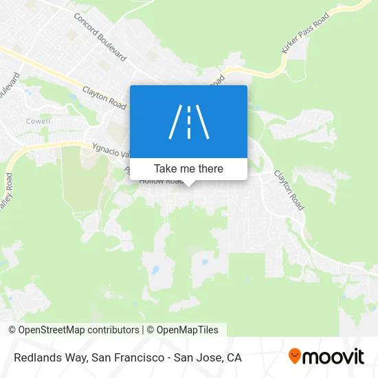 Redlands Way map