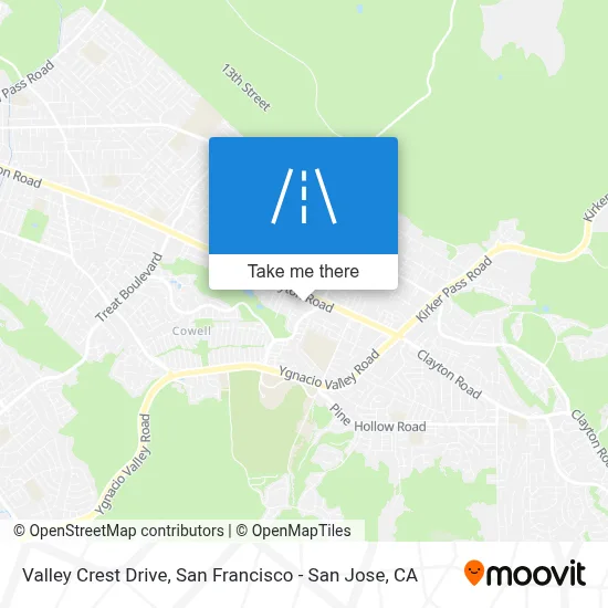Valley Crest Drive map
