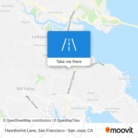 Hawthorne Lane map