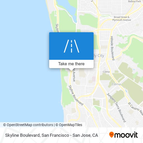 Mapa de Skyline Boulevard