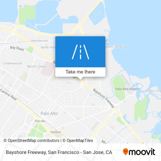 Mapa de Bayshore Freeway