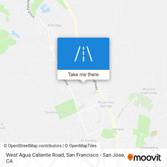 West Agua Caliente Road map