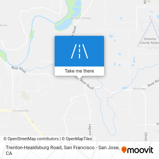 Trenton-Healdsburg Road map