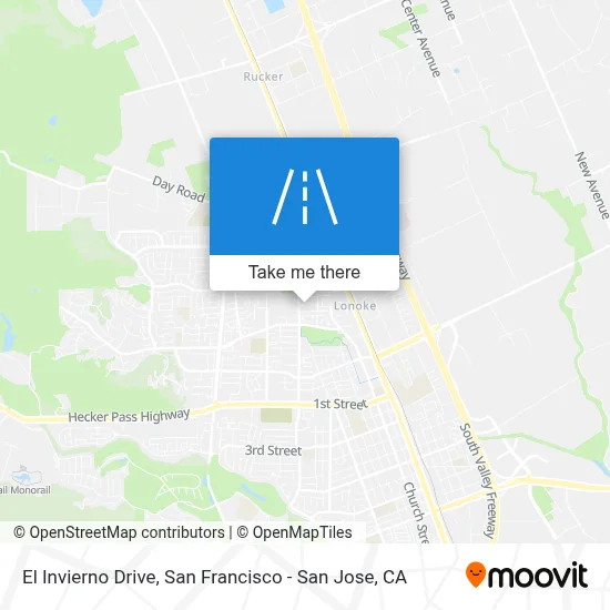 El Invierno Drive map