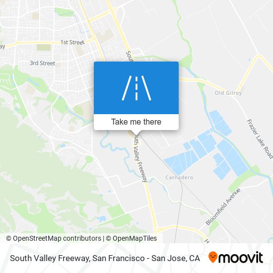 South Valley Freeway map