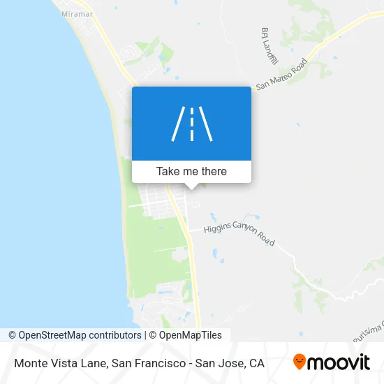 Monte Vista Lane map
